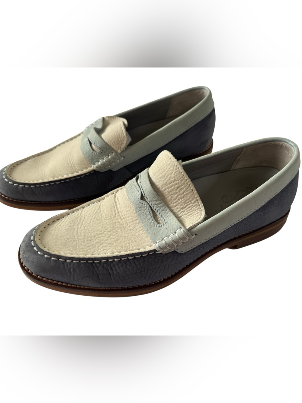 Sperry Gold Cup Exeter Tri-Tone Blue Penny Loafers men’s Size 8